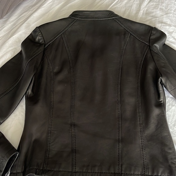 Michael Kors Black Leather Jacket Size M - Picture 6 of 6